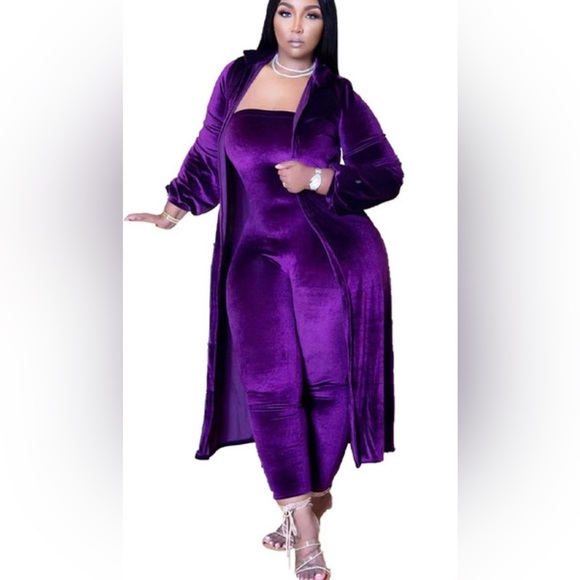 Beautiful  strapless jumpsuit with matching Cardigan Jacket. Size Large - Picture 2 of 10